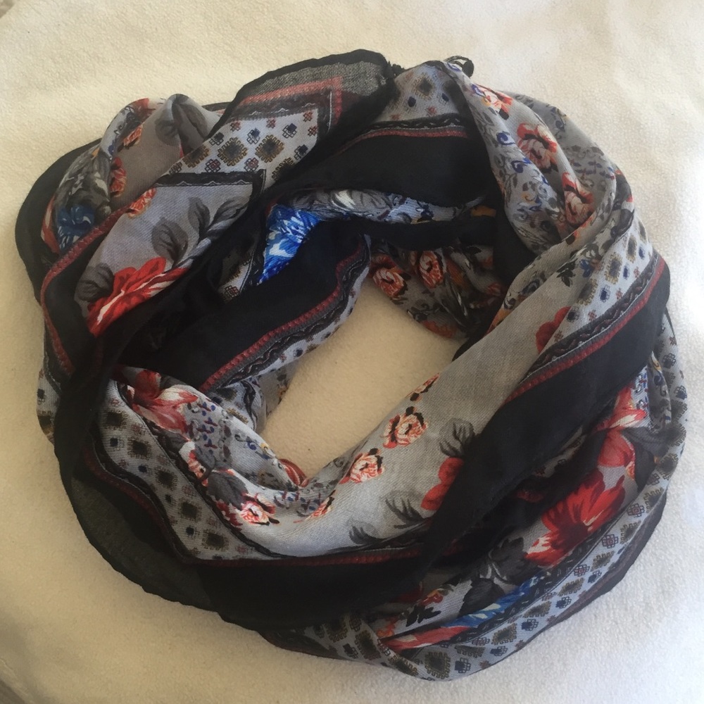 Dark floral scarf